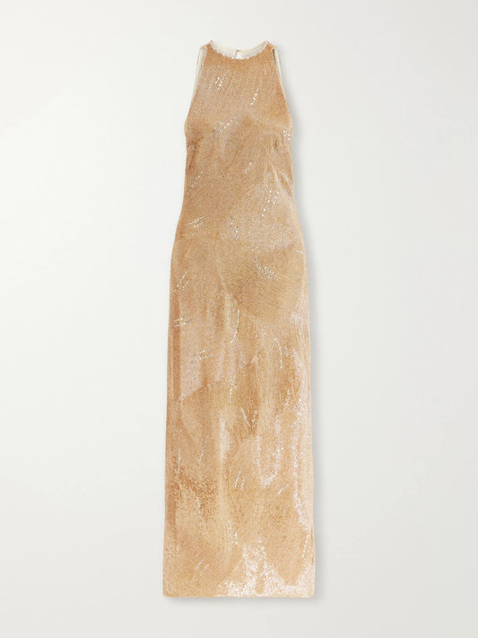 Clio Peppiatt Delphine Embellished Stretch-mesh Gown