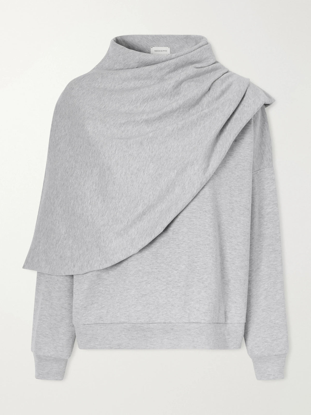 Magda Butrym Cape-effect Draped Cotton-blend Jersey Sweatshirt