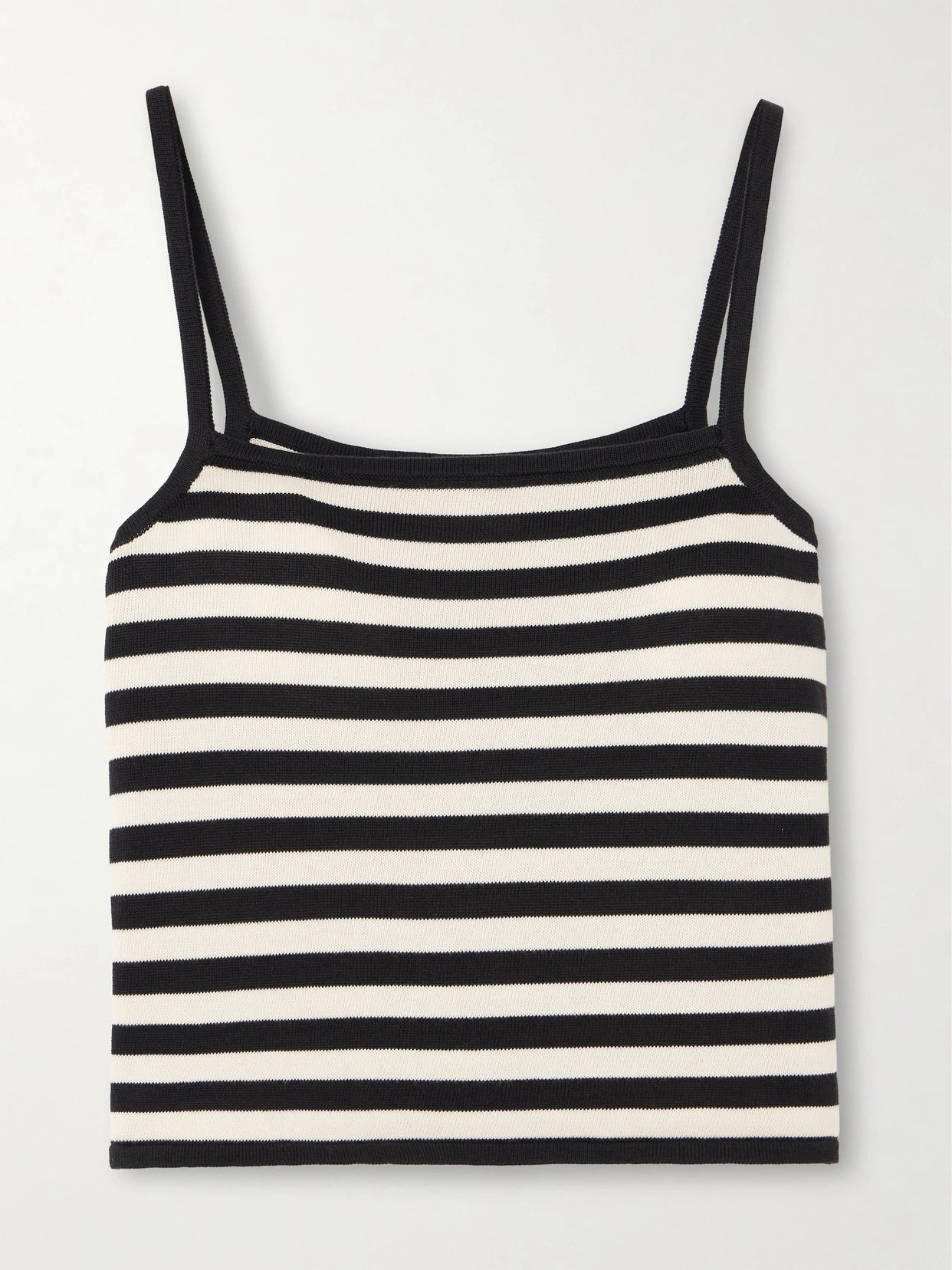 Image of a model wearing Tops. Product name - Darcy Striped Pima Cotton Tank in Multi colour by brand - Posse