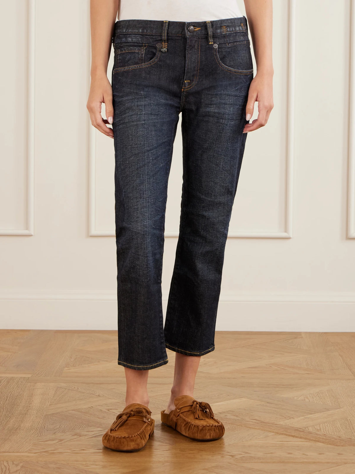 Boy Cropped High-rise Straight-leg Jeans