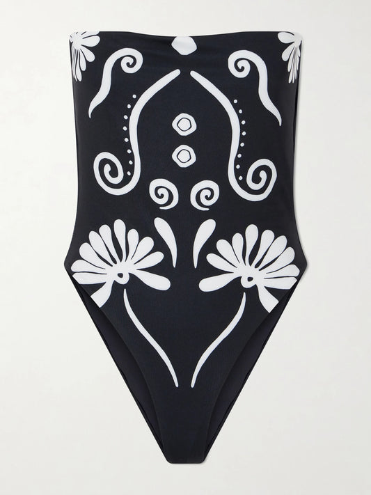 Lore Strapless Floral-print Swimsuit