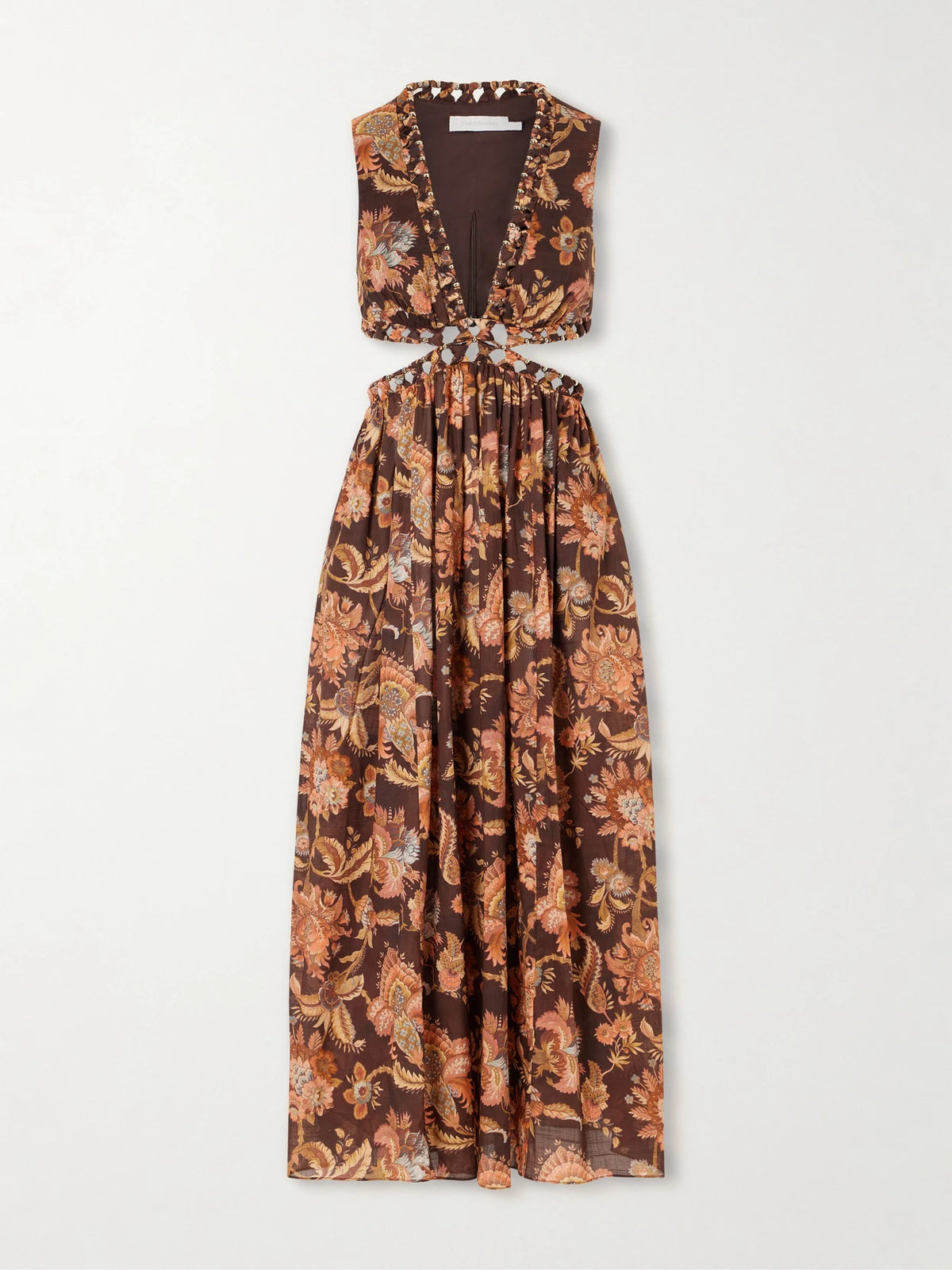 Aster Cut-out Printed Cotton Midi Dress