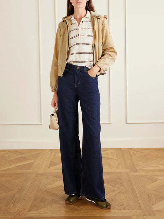 Image of Coats & Jackets. Product name - Nelson Hooded Printed Shell Jacket in Beige colour by brand - Burberry