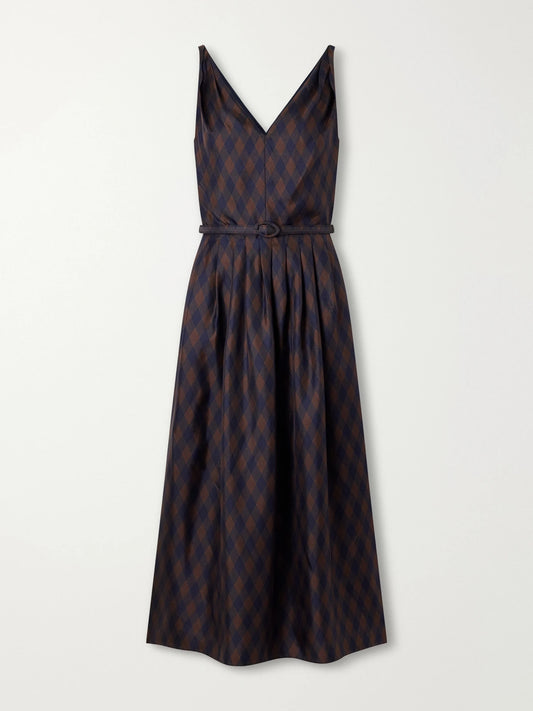 Oscar de la Renta Argyle Silk-twill Midi Dress