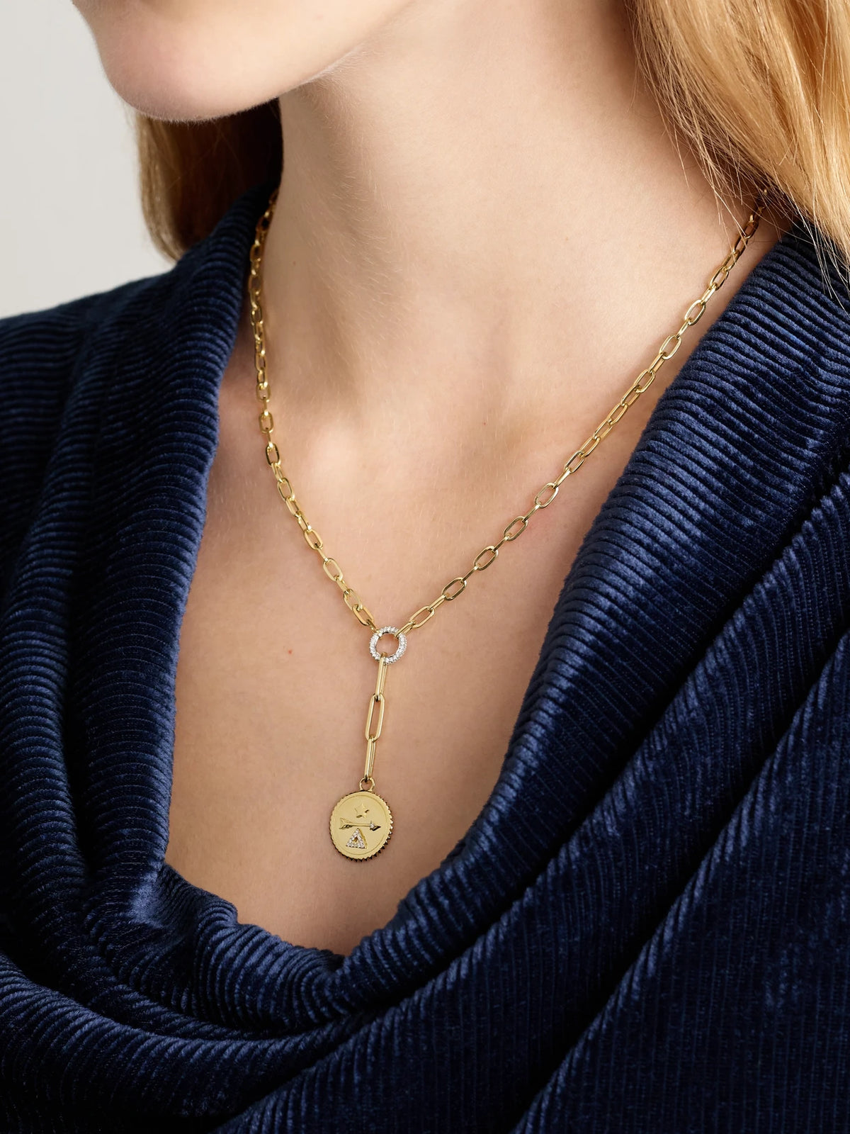 Image of Necklaces. Product name - Dream + Refined Clip 18-karat Yellow And White Gold Diamond Necklace in Multi colour by brand - FoundRae