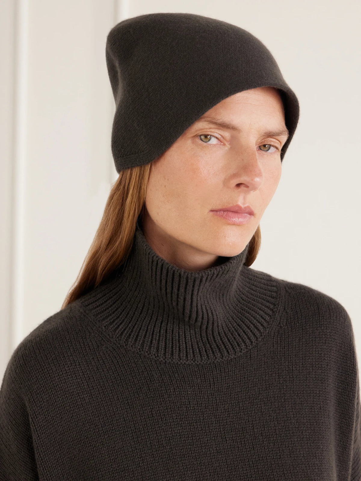 Image of Hats. Product name - Birgitte Cashmere Beanie in Brown colour by brand - LISA YANG