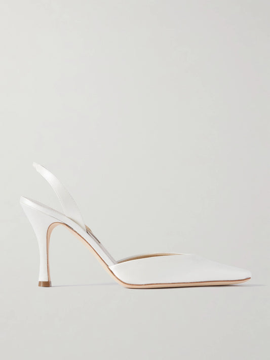 Hannah Satin Slingback Pumps