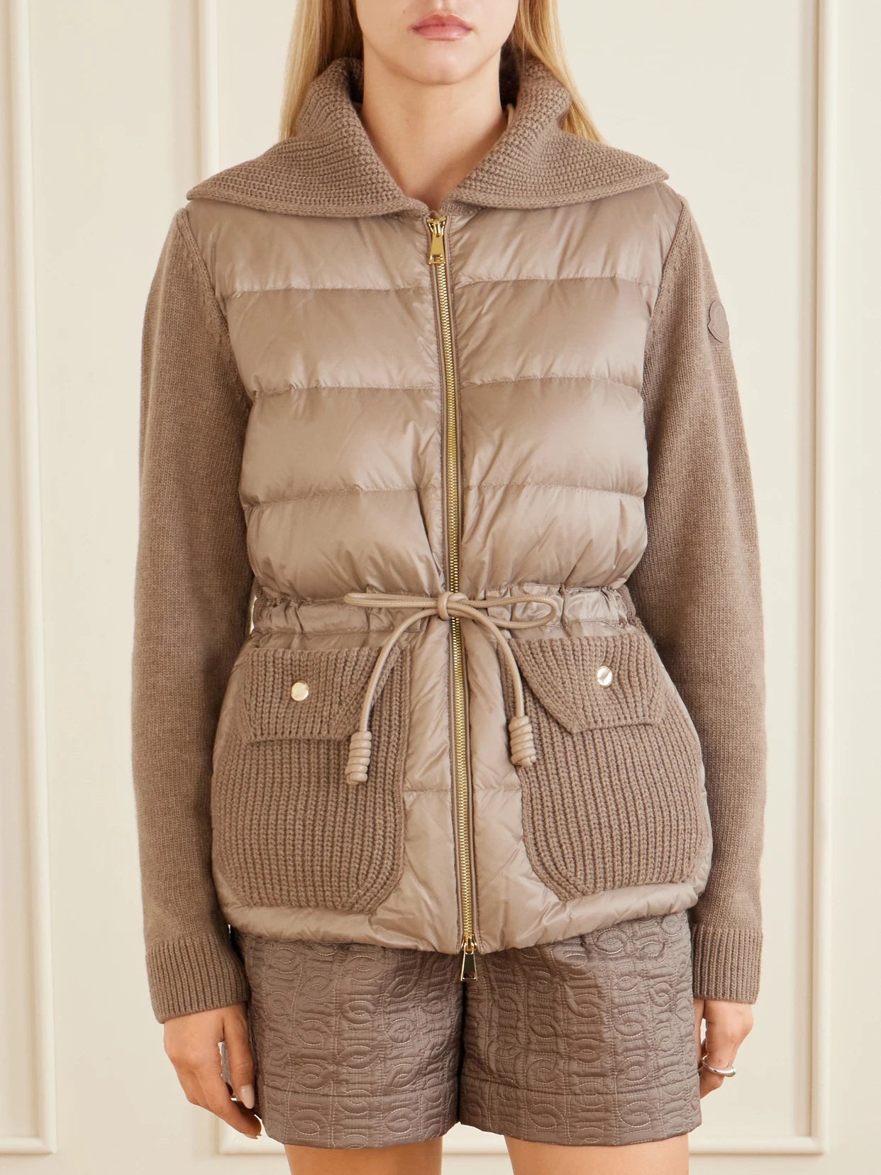 Wool And Cashmere-blend And Quilted Shell Down Cardigan