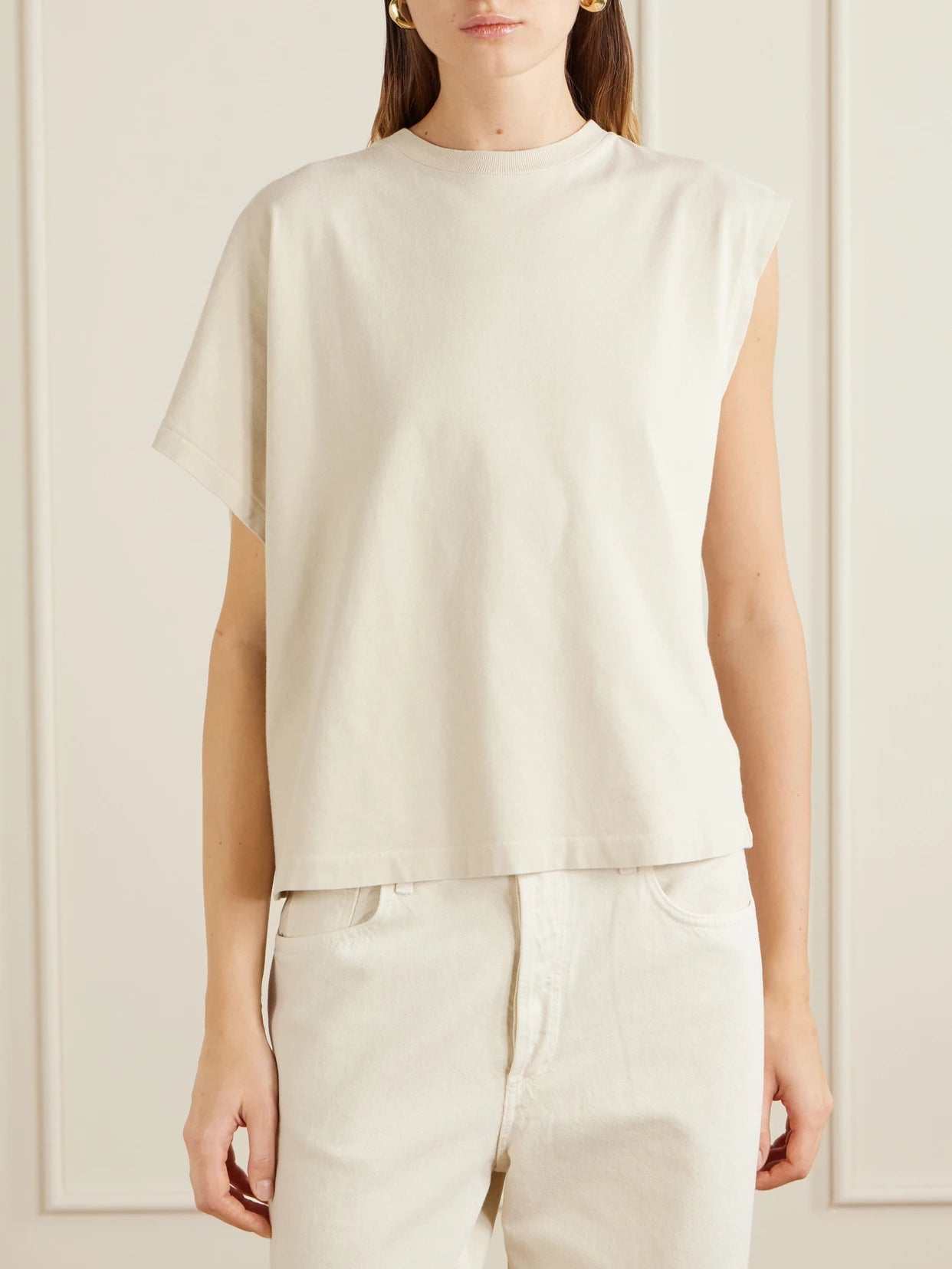 Corrine Asymmetrical Cotton-jersey T-shirt
