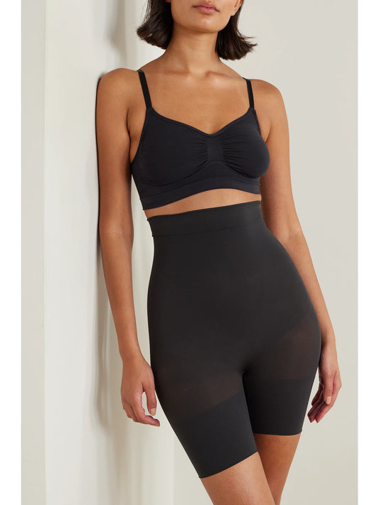 Seamless Sculpt Mid Thigh Shorts - Onyx