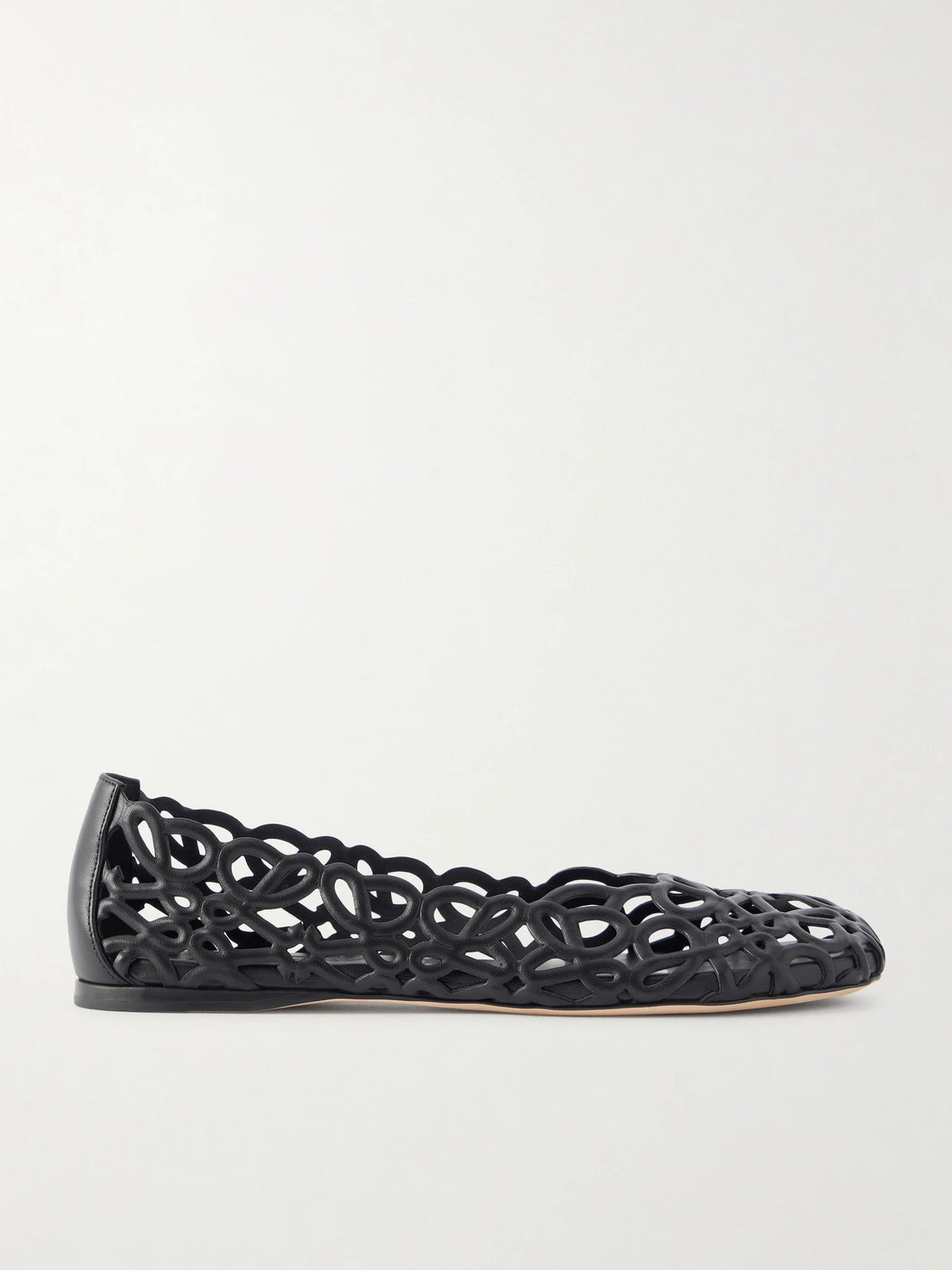 Petal Anagram Leather Ballet Flats