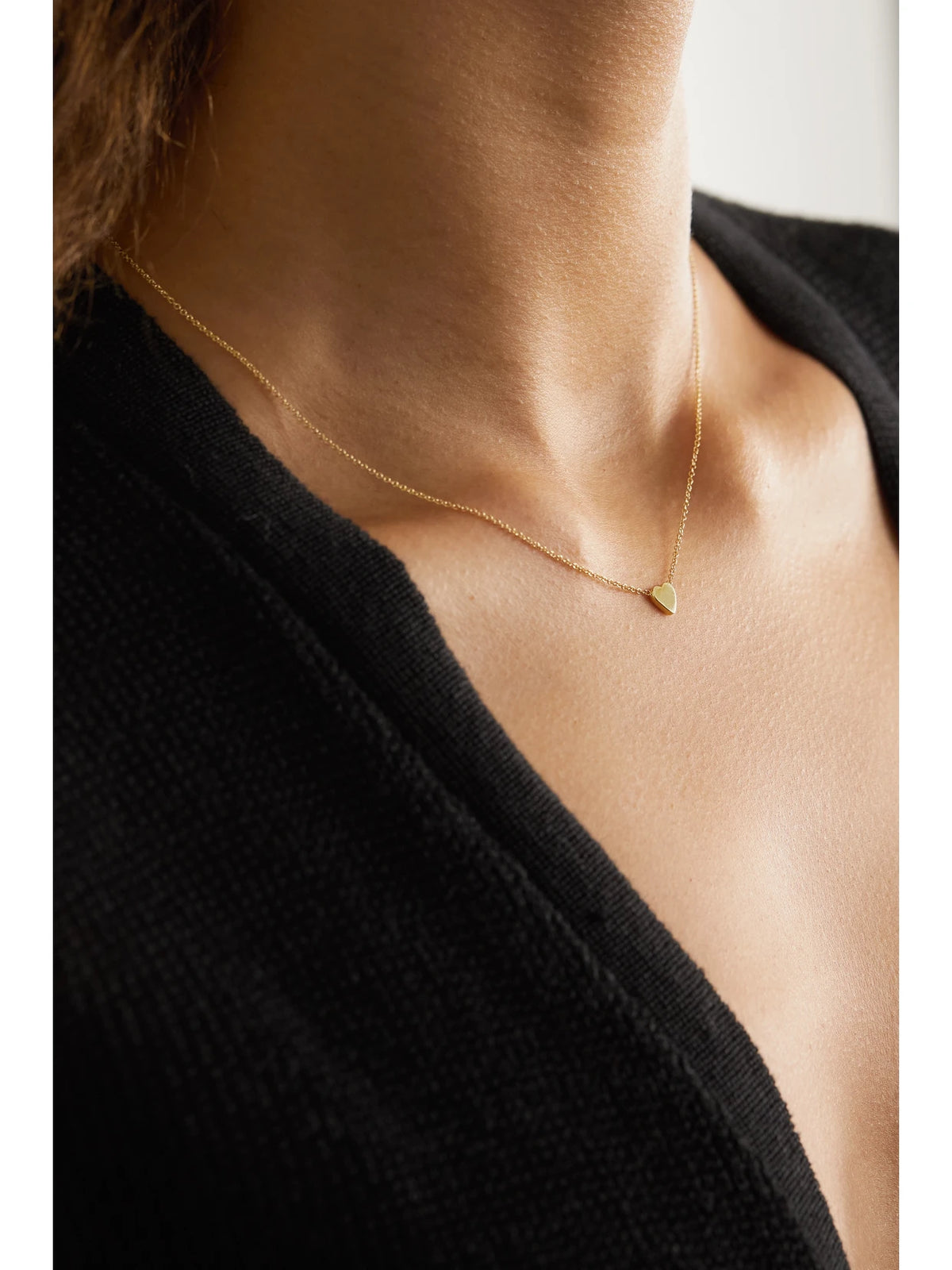 Image of Necklaces. Product name - Mini Heart 18-karat Gold Necklace in Multi colour by brand - Jennifer Meyer