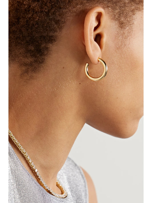 Image of Earrings. Product name - Lilly Huggies Gold-plated Hoop Earrings in Multi colour by brand - Jennifer Fisher