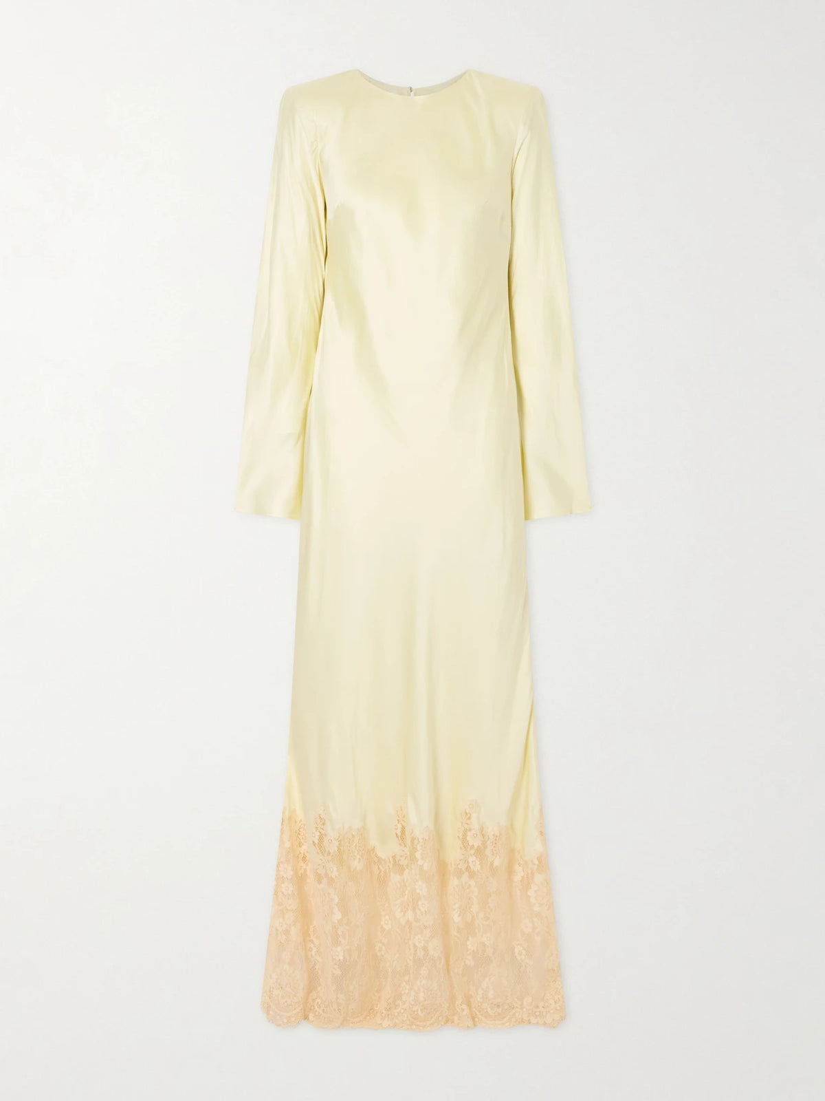 Self-Portrait Lace-trimmed Satin Maxi Dress