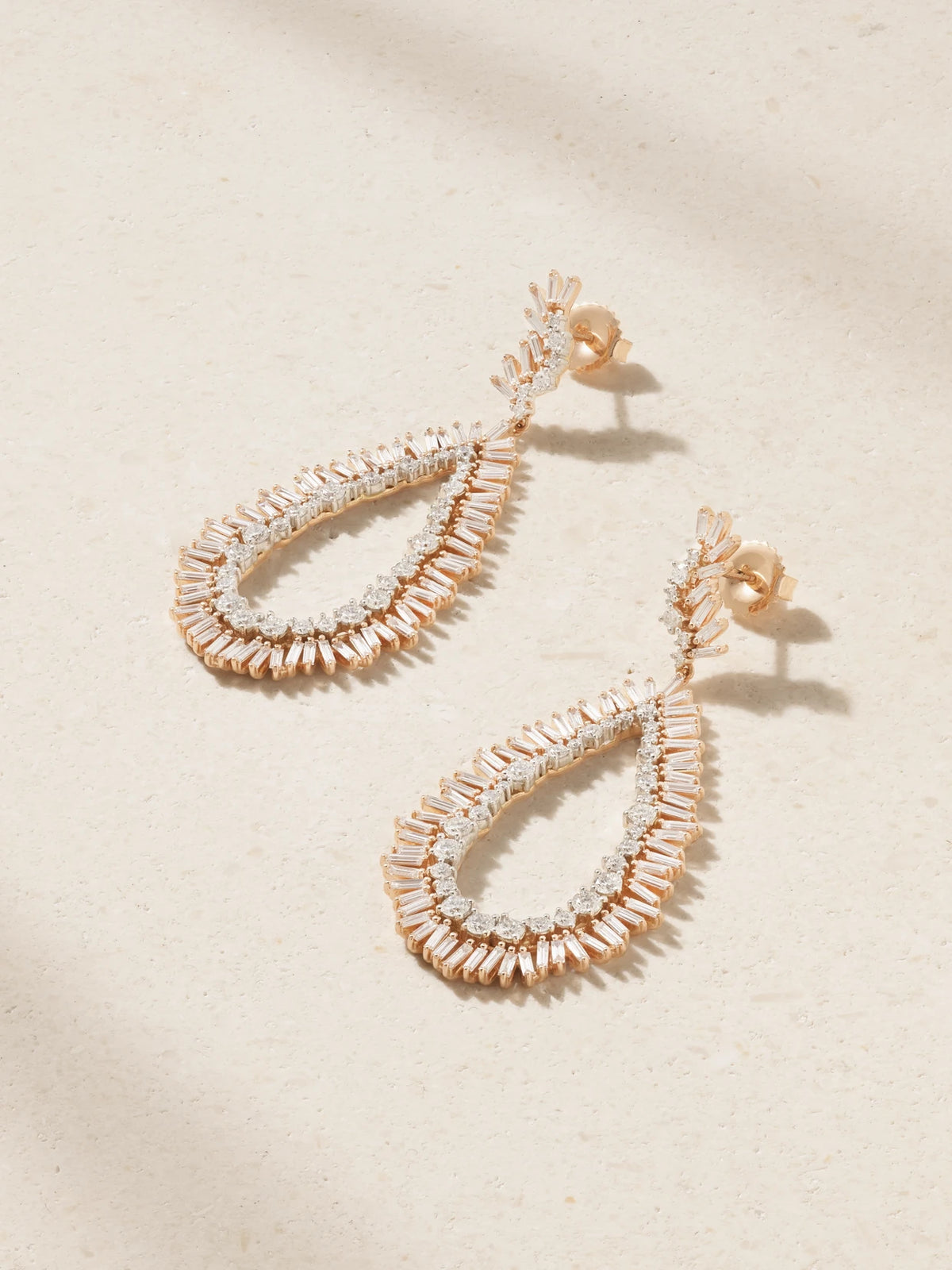 18-karat Rose And White Gold Diamond Earrings