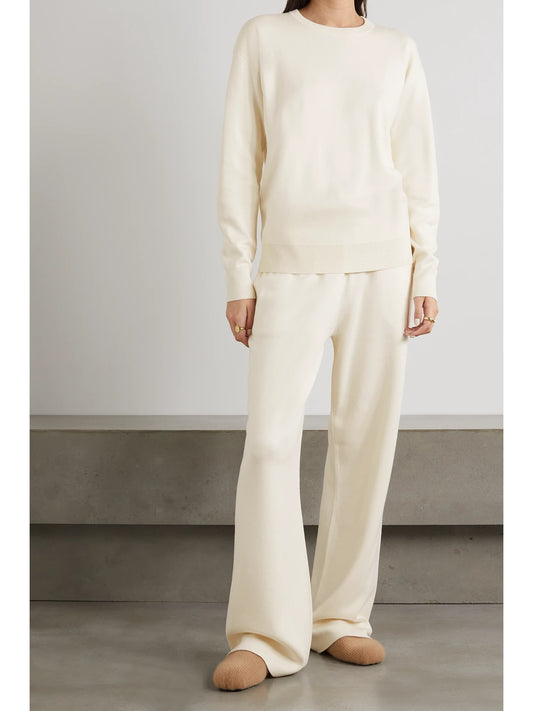 Carmel Silk And Cashmere-blend Sweatshirt And Track Pants Set