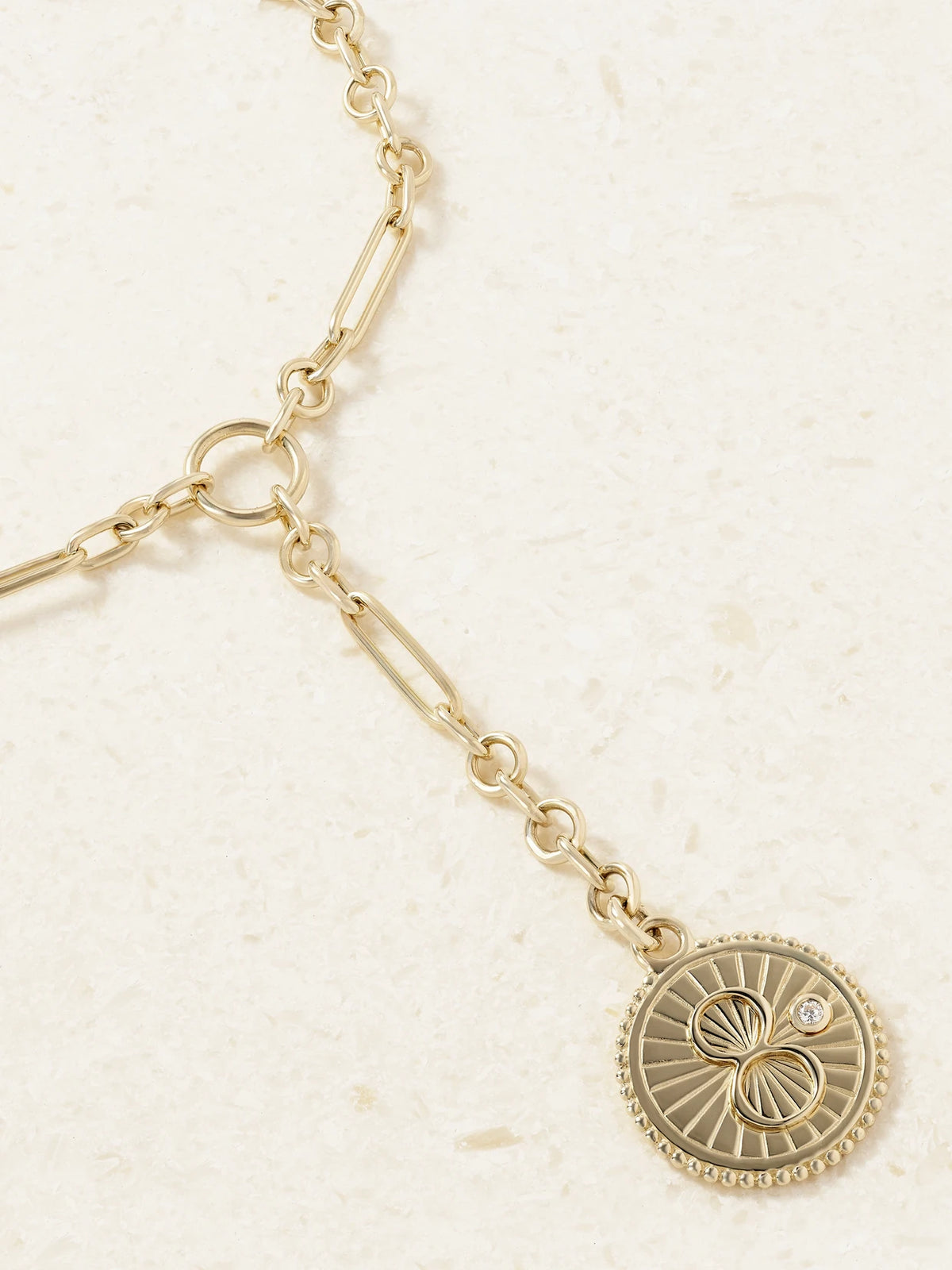 Karma + Fine Mixed Clip 18-karat Gold Diamond Necklace
