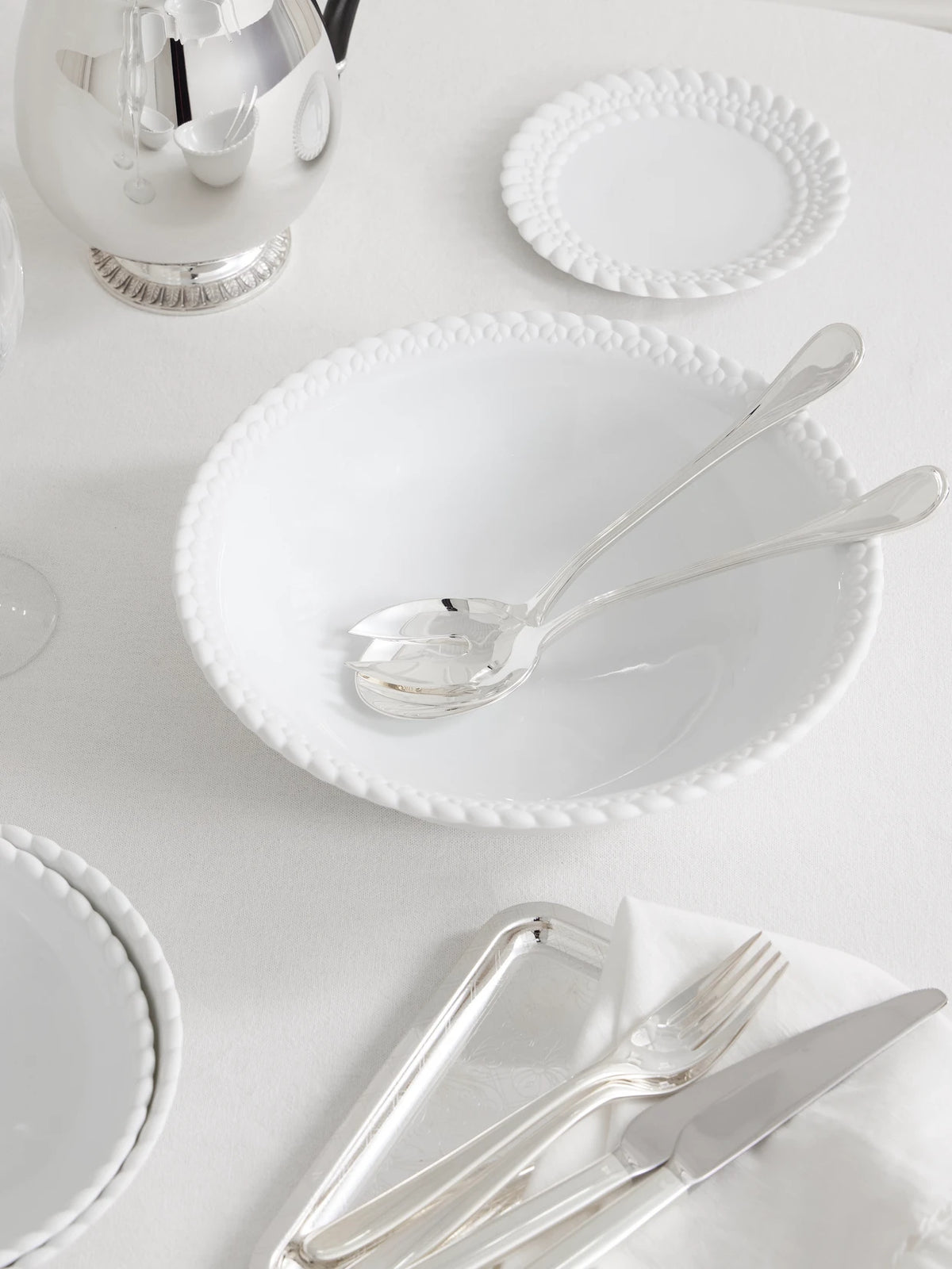 Image of Tableware. Product name - Albi Set Of Two Silver-plated Salad Servers in Multi colour by brand - Christofle