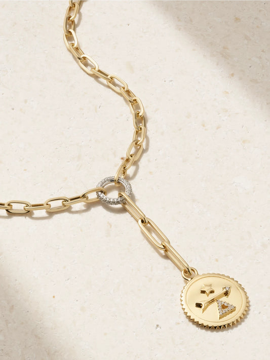 Dream + Refined Clip 18-karat Yellow And White Gold Diamond Necklace