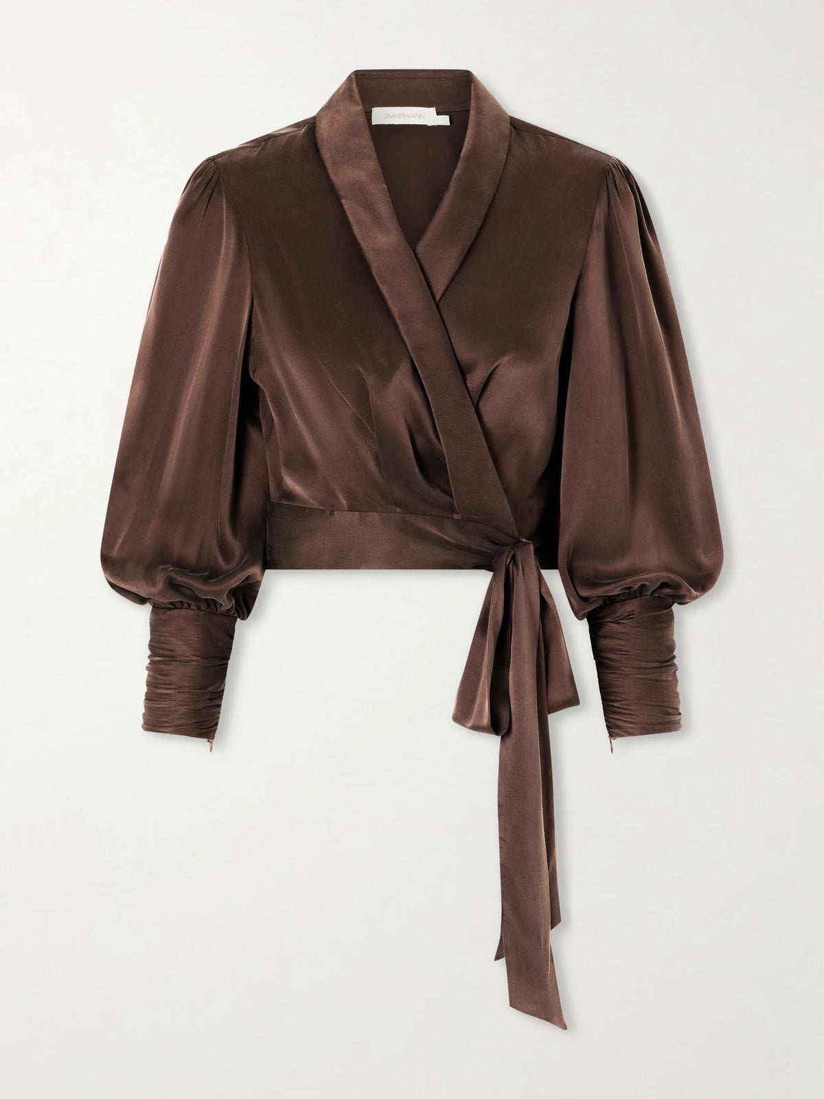 Zimmermann Knot-detailed Silk-satin Blouse