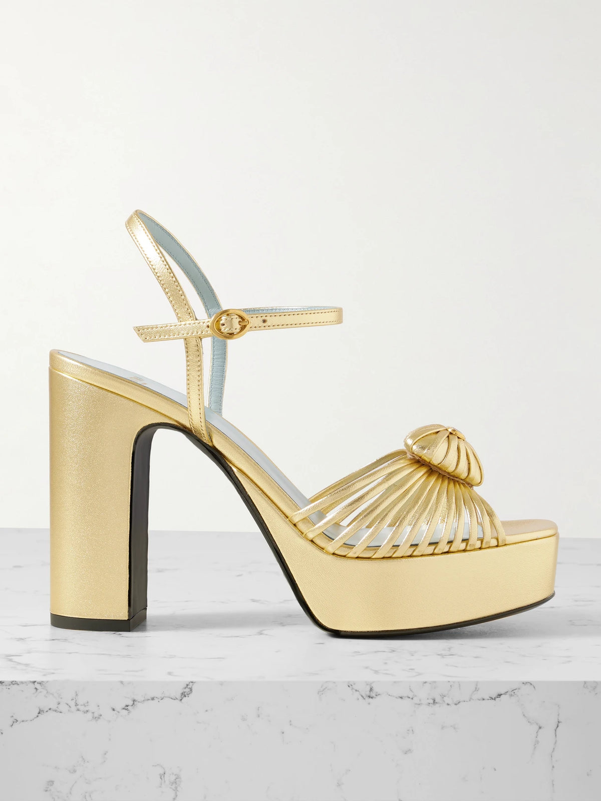 Royal 115 Embellished Metallic Leather Platform Sandals