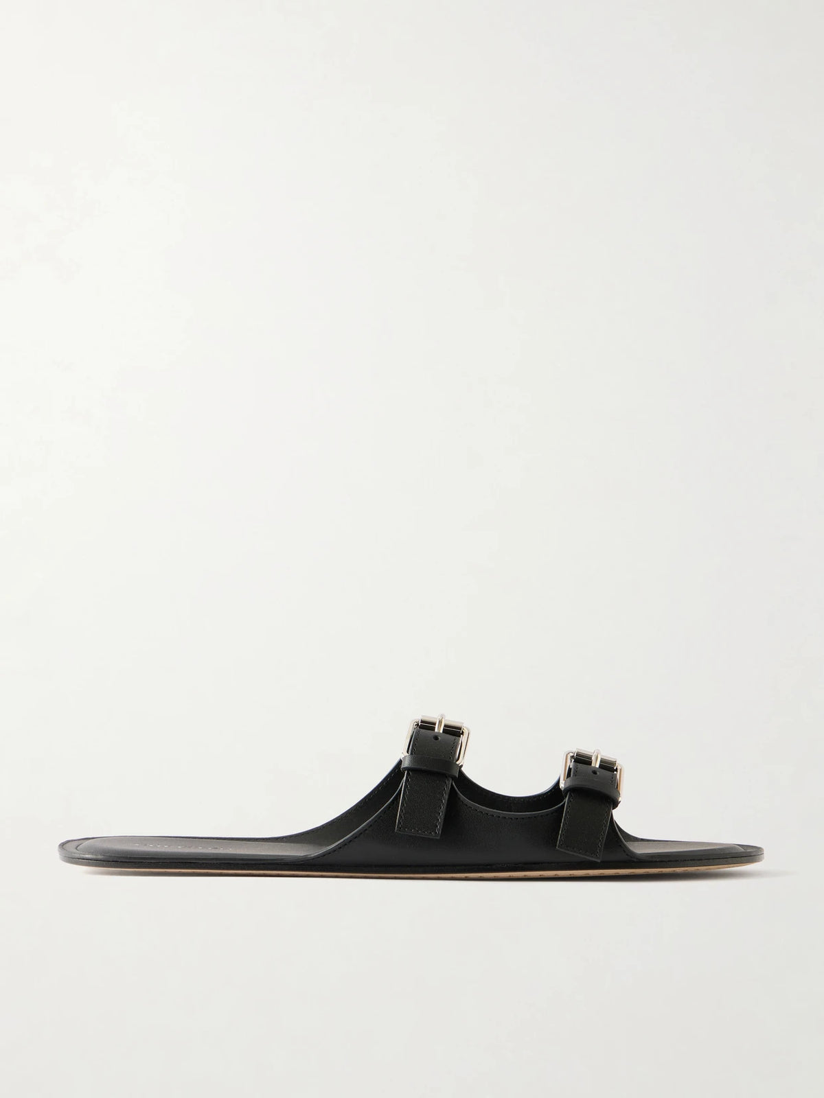 Buckled Leather Flat Sandals