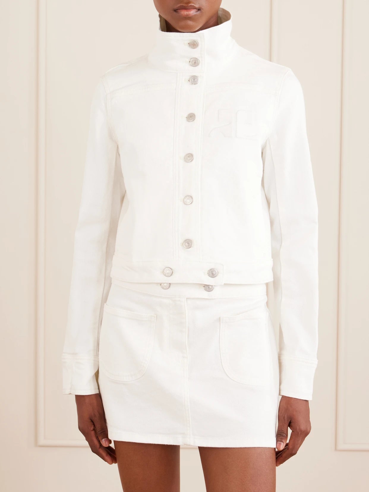Reedition Cropped Logo-embroidered Denim Jacket