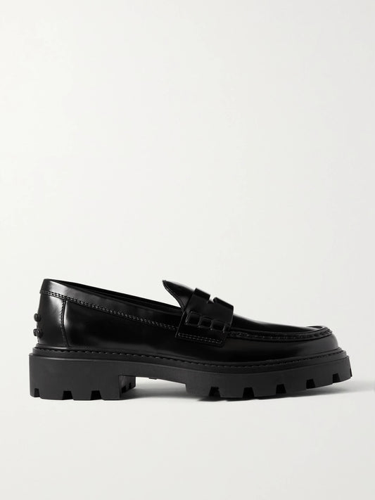 Gomma Pesante Glossed-leather Loafers