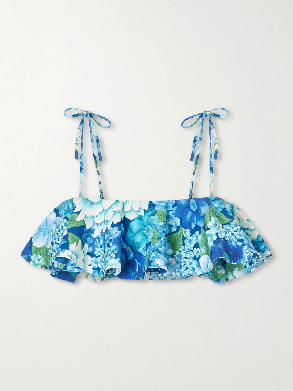 Margo Ruffled Floral-print Bikini Top