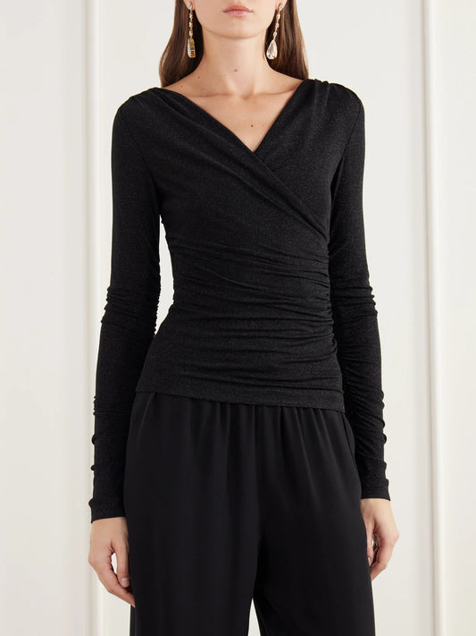 Dolce & Gabbana Ruched Stretch-knit Blouse