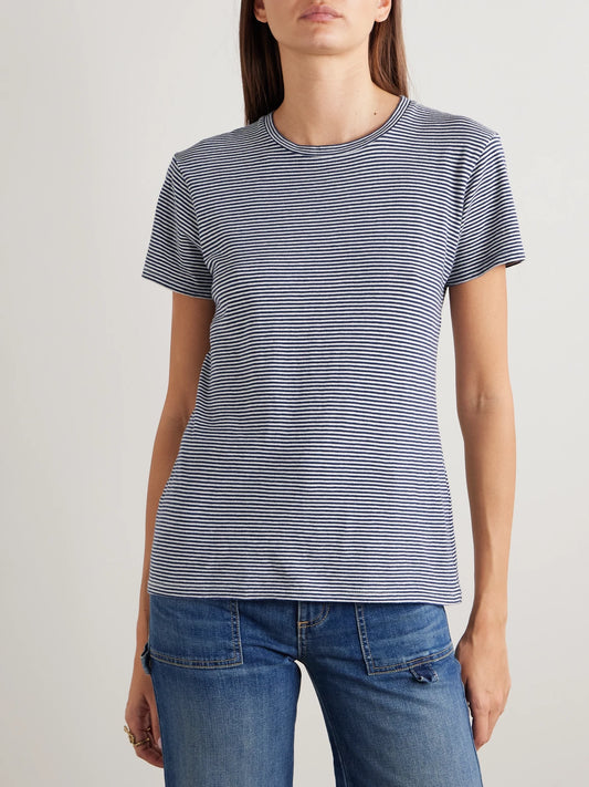 Lana Striped Cotton-jersey T-shirt