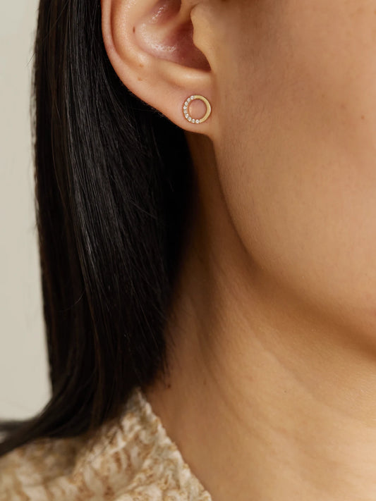 Image of Earrings. Product name - 14-karat Recycled Gold Diamond Earrings in Multi colour by brand - Melissa Joy Manning