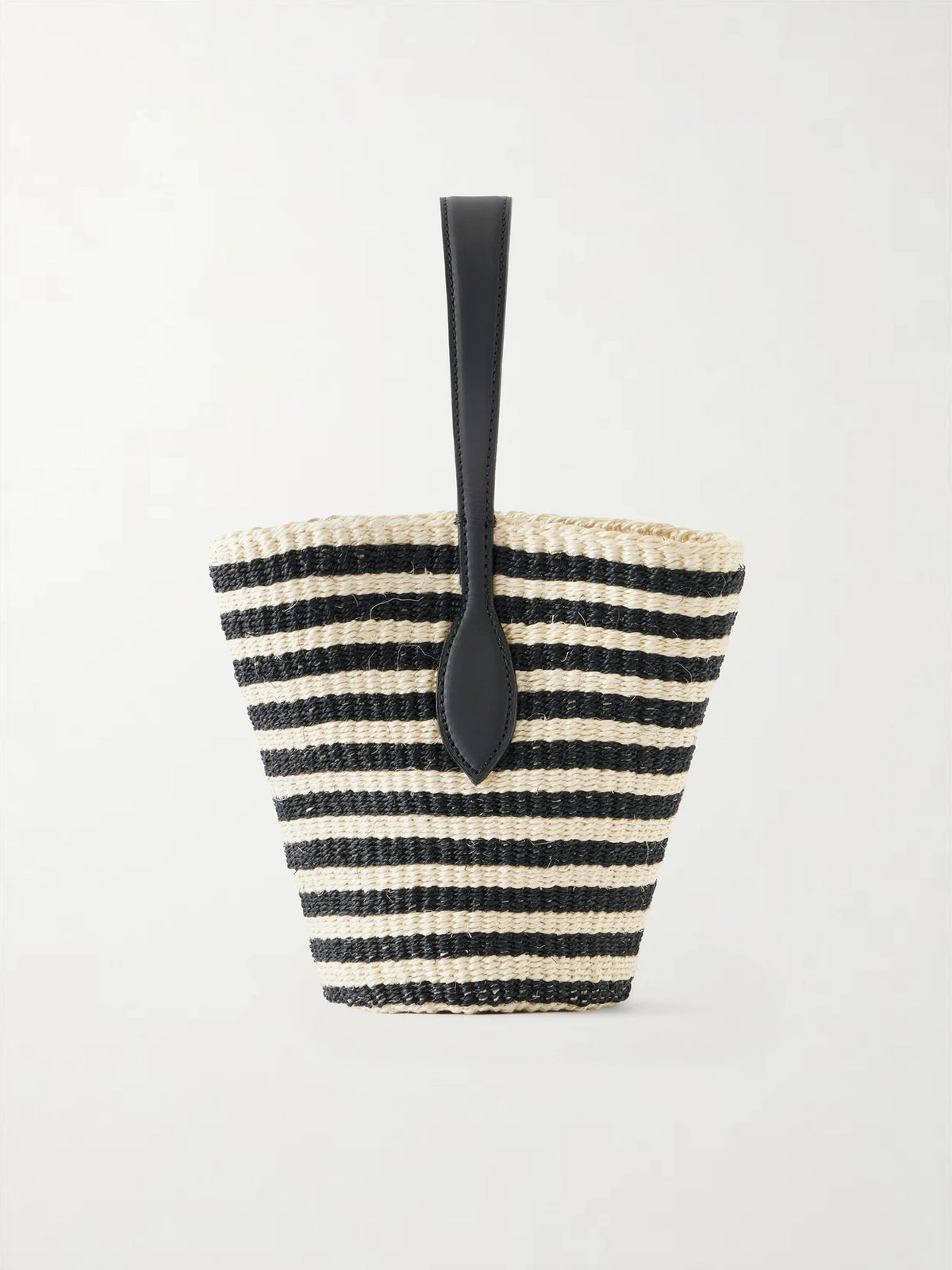 Sprout Leather-trimmed Striped Sisal Shoulder Bag
