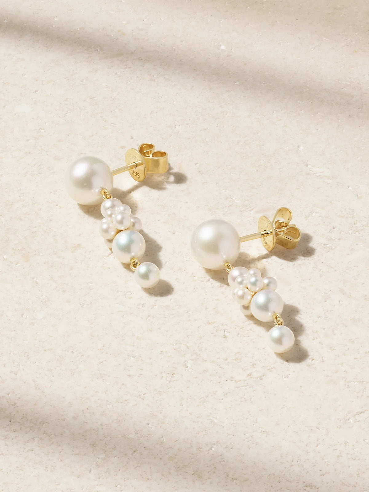 Petite Tulip 14-karat Gold Pearl Earrings