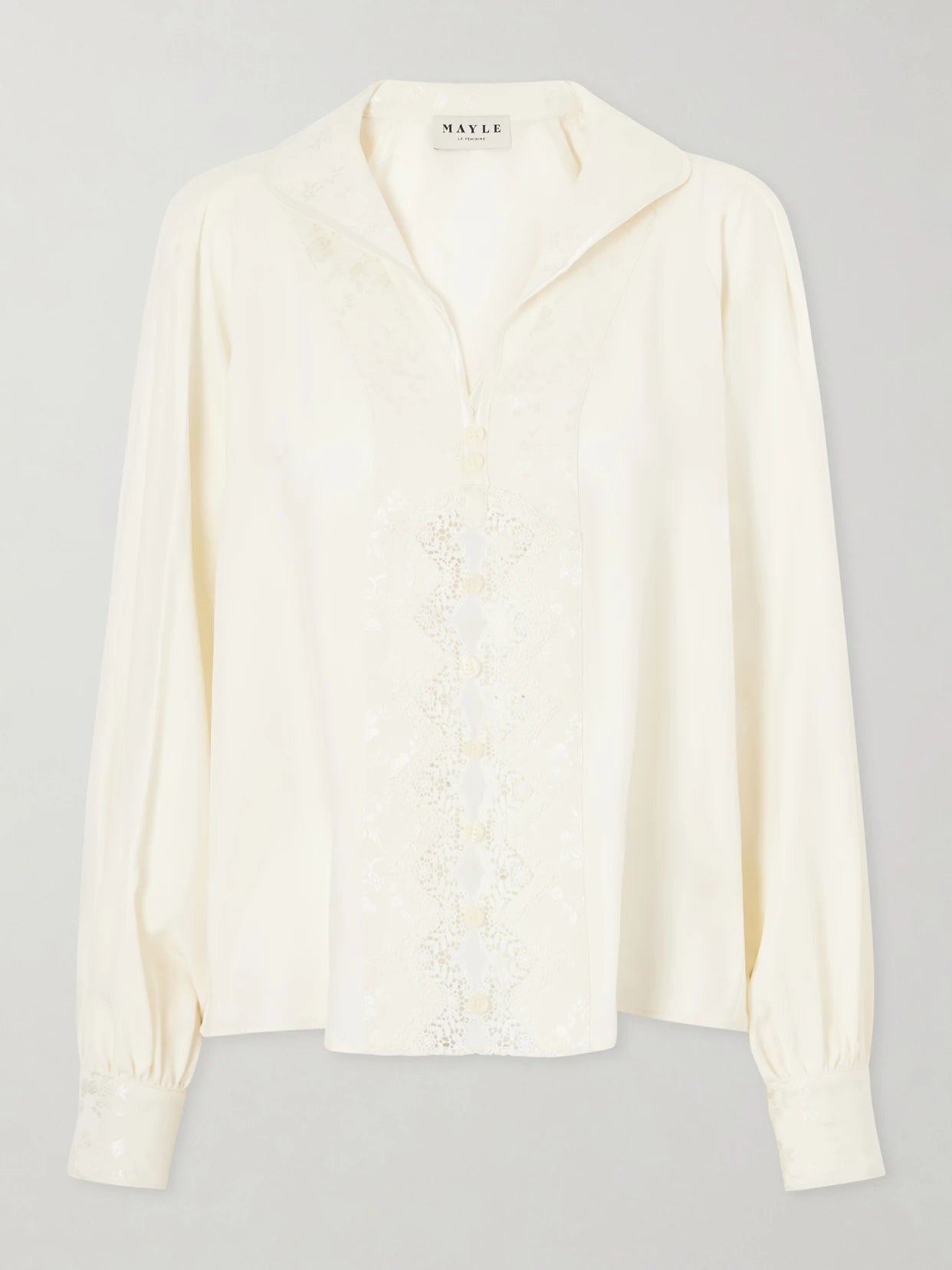 Lula Lace-trimmed Silk Blouse
