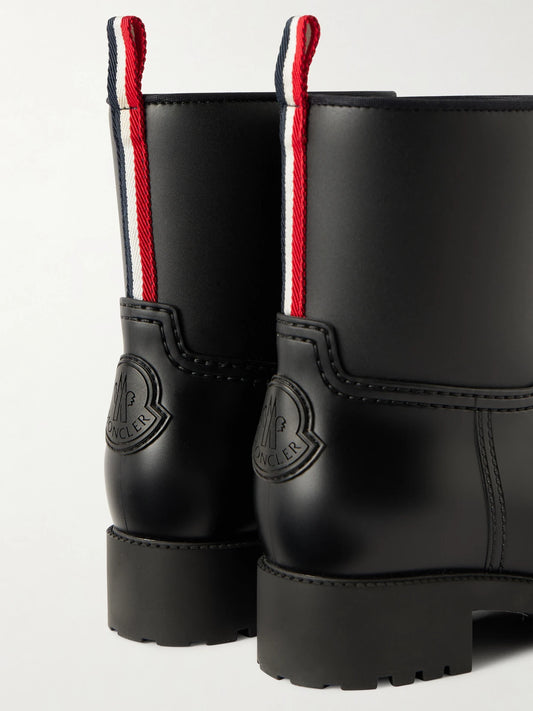 Ginette Grosgrain-trimmed Rubber Rain Boots