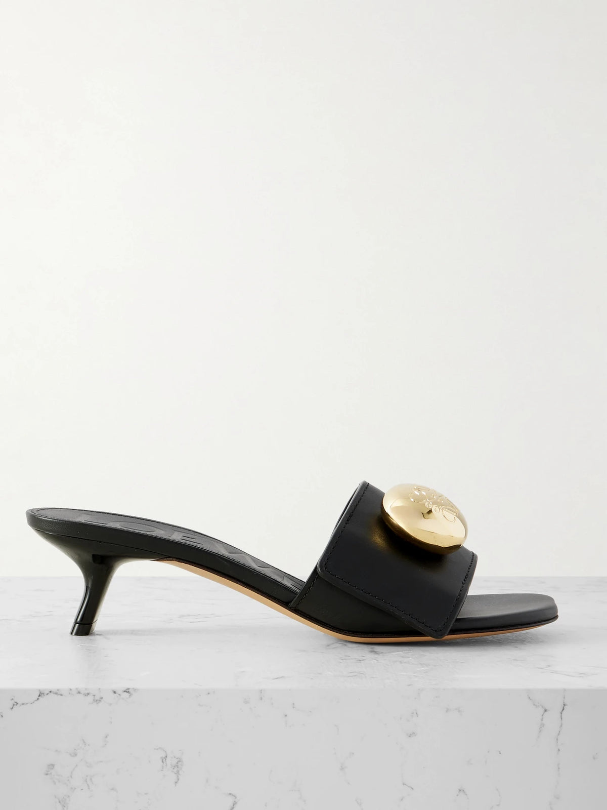 Pebble Embellished Leather Sandals