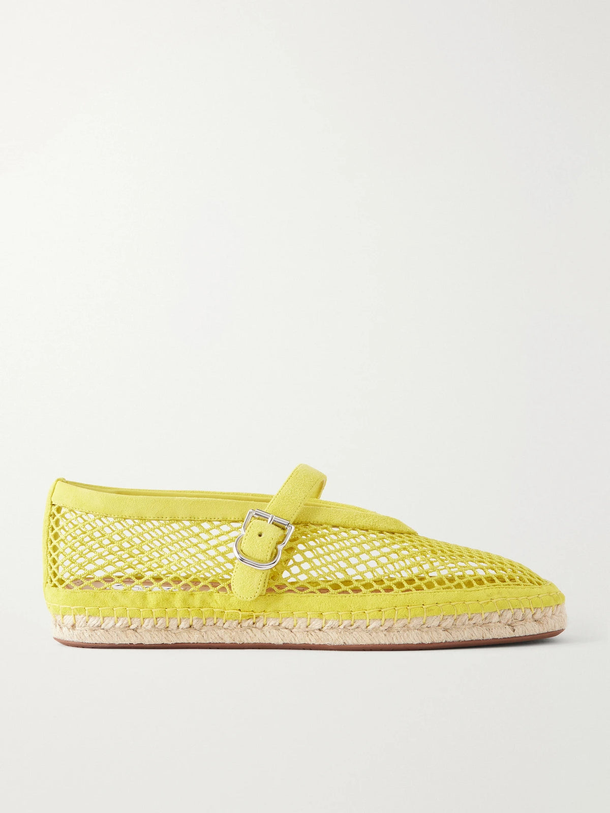 Suede-trimmed Mesh Espadrilles