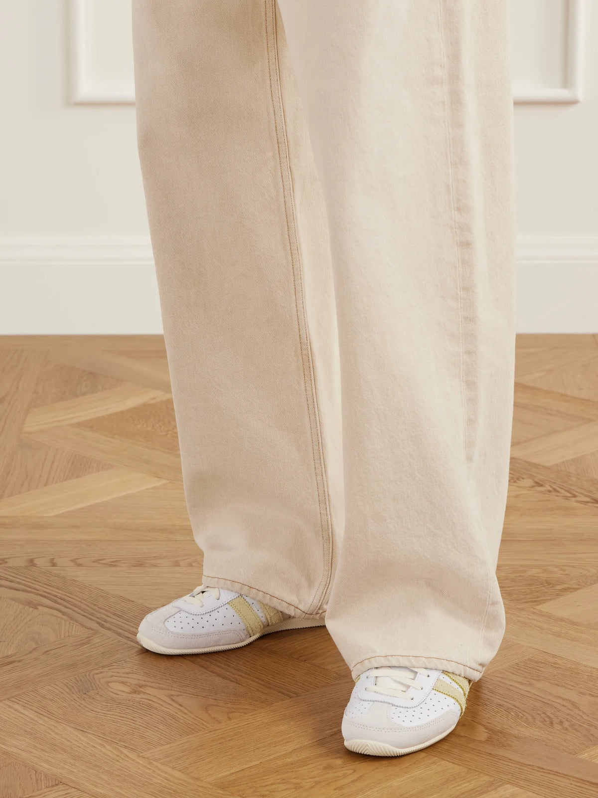 adidas Originals Japan W Suede-trimmed Crinkled-leather Sneakers