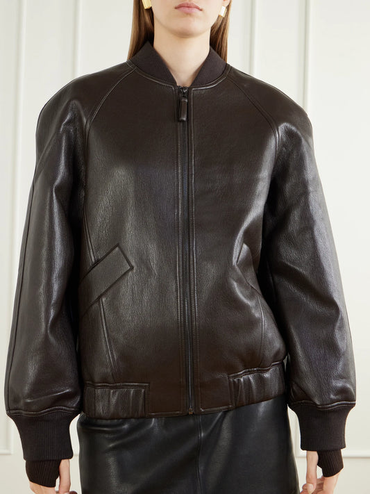 The Frankie Shop Alena Coated Bomber Jacket