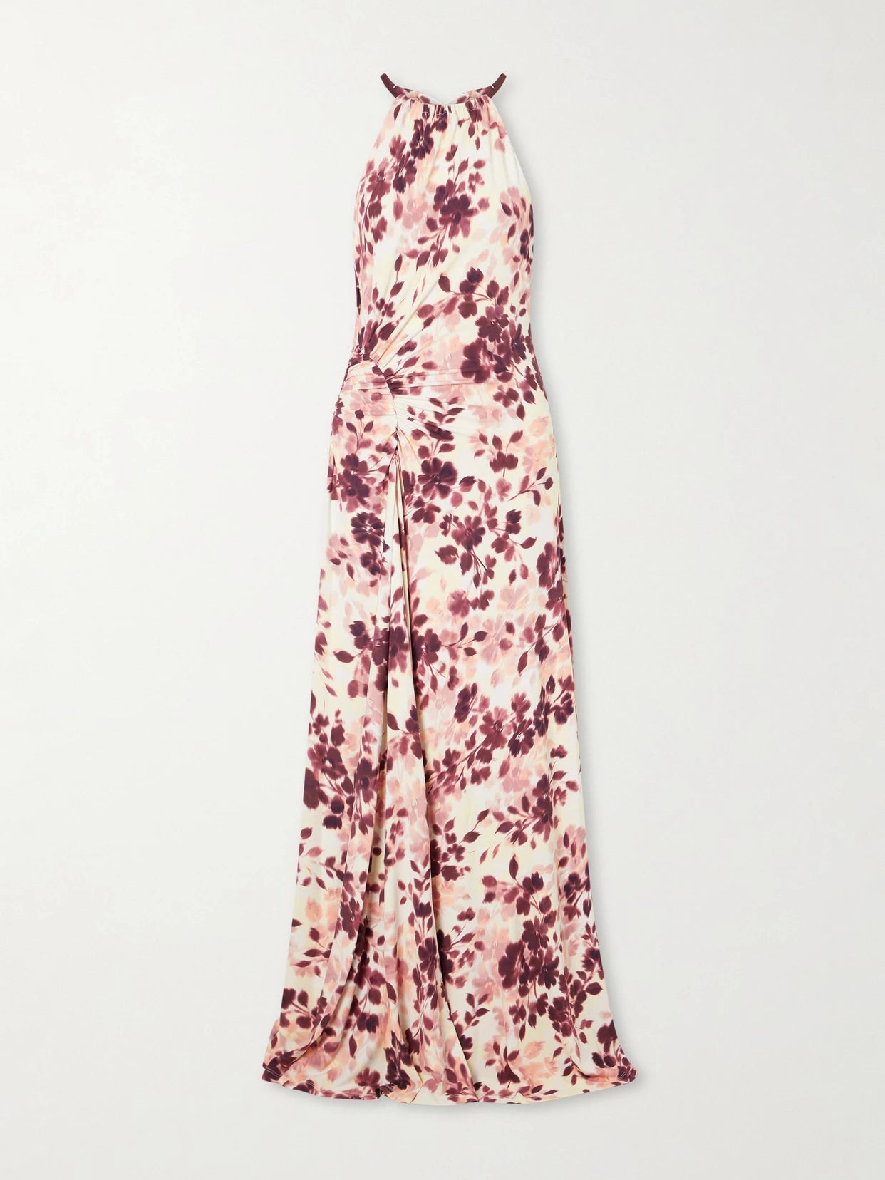 Cerin Printed Jersey Halterneck Gown
