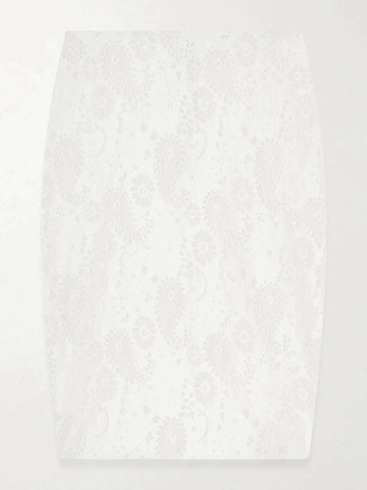 Image of a model wearing Skirts. Product name - Lace Linen-blend Midi Skirt in Cream colour by brand - RÓHE