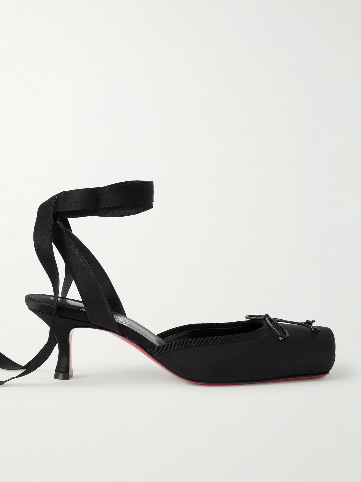 Cassia 55 Bow-detailed Grosgrain-trimmed Satin Pumps