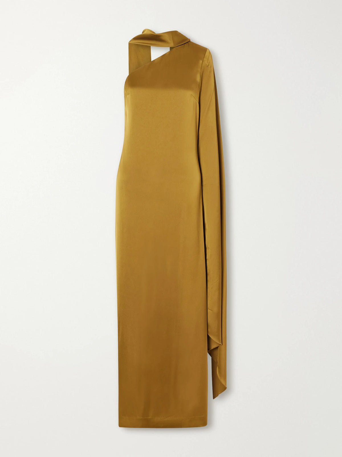 Solace London Newman One-shoulder Scarf-detail Satin Gown