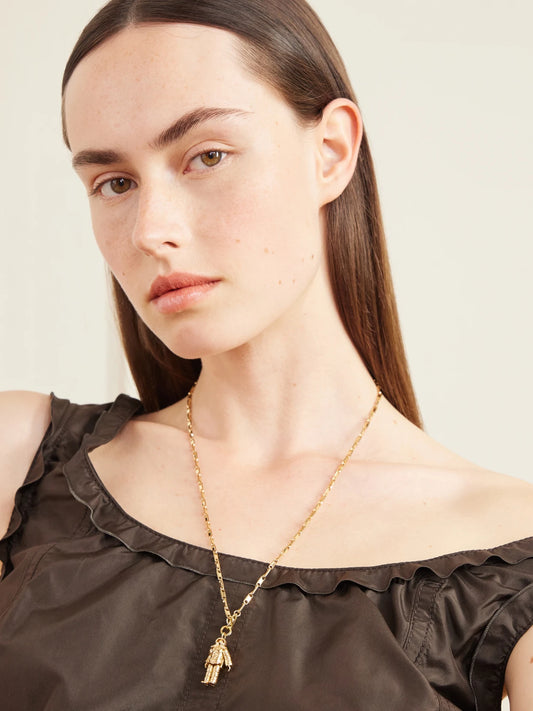 Image of Charms. Product name - The Spaceman 18-karat Gold Pendant in Multi colour by brand - Ilaria Icardi