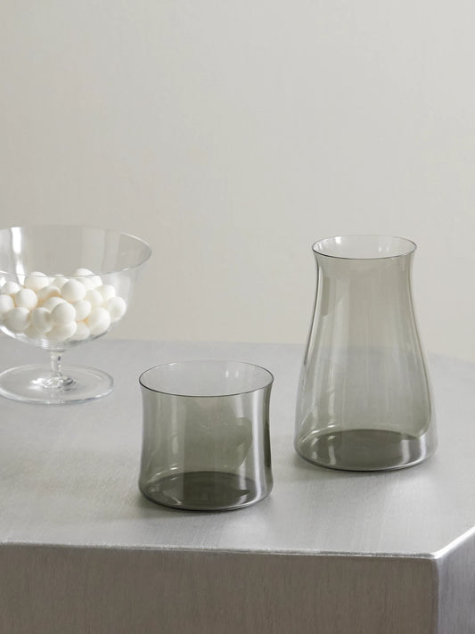 Image of Tableware. Product name - Night Crystal Glass Decanter And Tumbler Set in Gray colour by brand - LOBMEYR