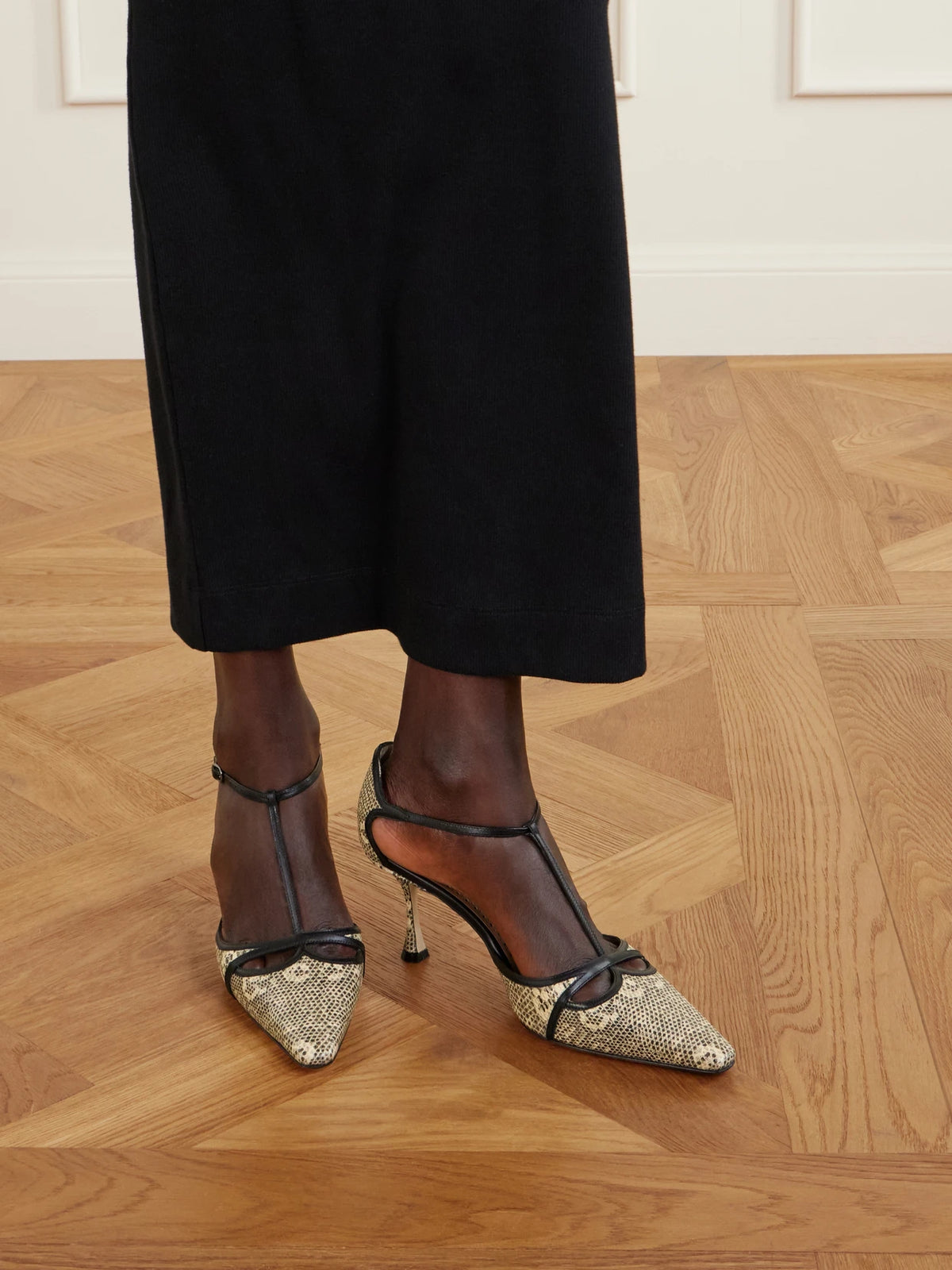 Gish 70 Lizard-effect Leather Pumps