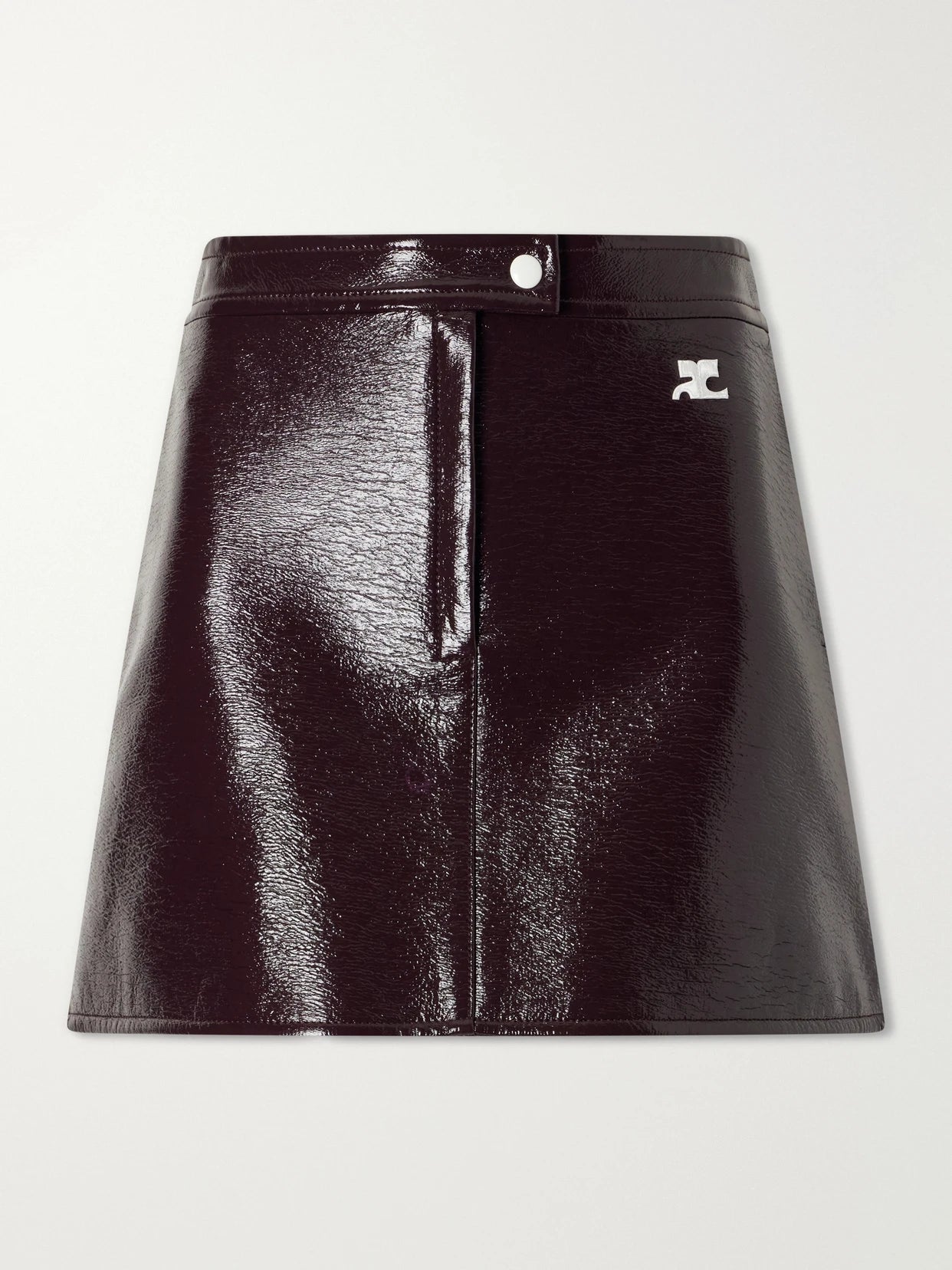 Reedition Appliquéd Coated Cotton-blend Mini Skirt