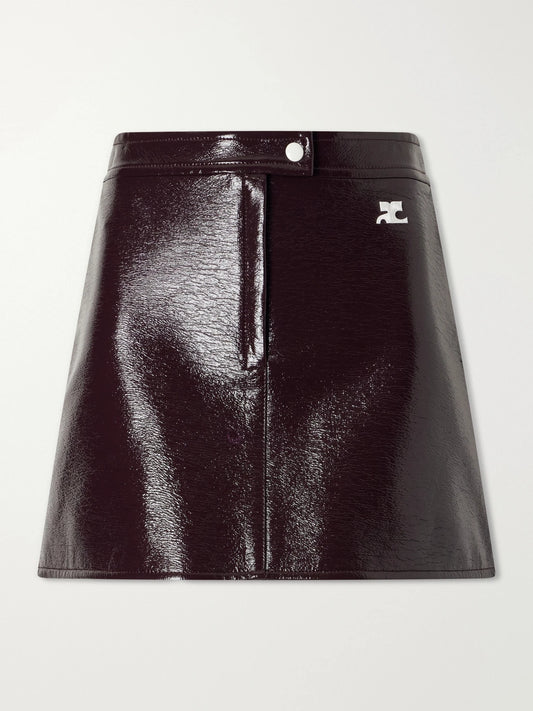 Reedition Appliquéd Coated Cotton-blend Mini Skirt