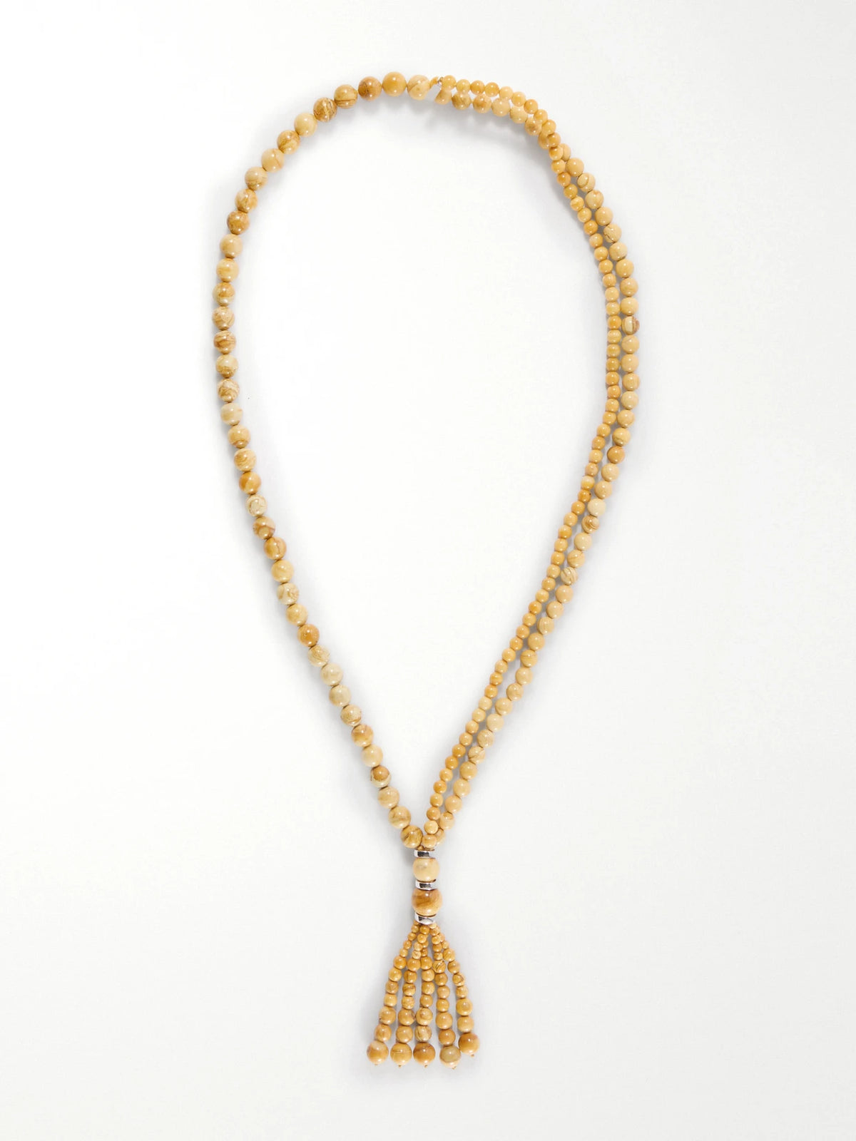 Venice Opera Tasseled Sterling Silver Jasper Necklace